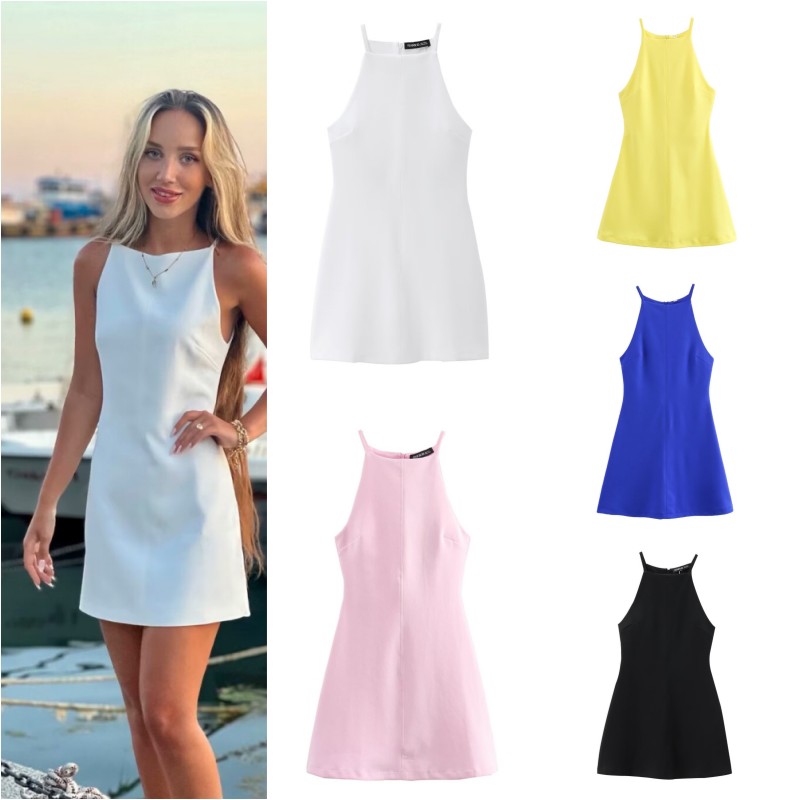 Women Formal Wear Zara - Interlock Neckholder-Kleid ETJ 2025, neues sexy,