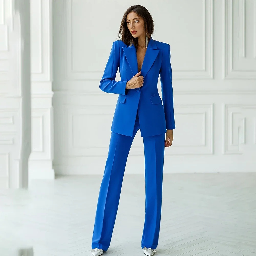 Blazer Set Women Formal - Damen Zweiteiler 2026 Modisches Einfarbiges Oberteil