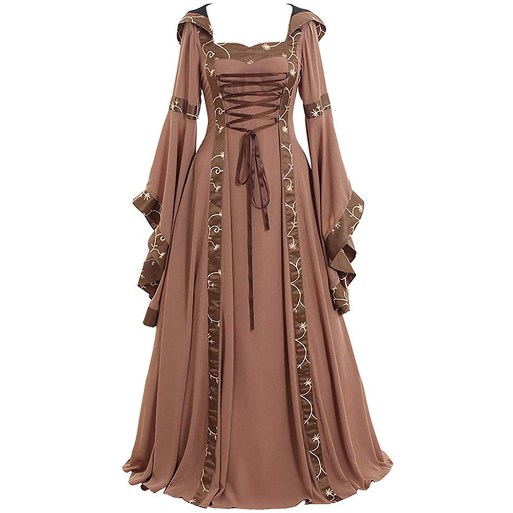Women'S Gothic Formal Wear - Freizeitkleidung für Cosplay-Events, Khaki, Gothic-Stil, Damenkleid