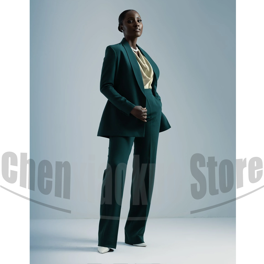 Women Formal Wear With Tie - Damen-Anzug mit Gürtel-Blazer und Weiten Hosen,