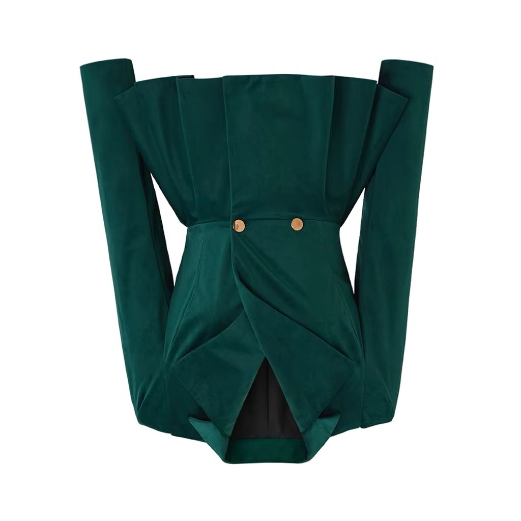 Women'S Gothic Formal Wear - Auf Lager: Vintage Gothic Grüne Samtjacke