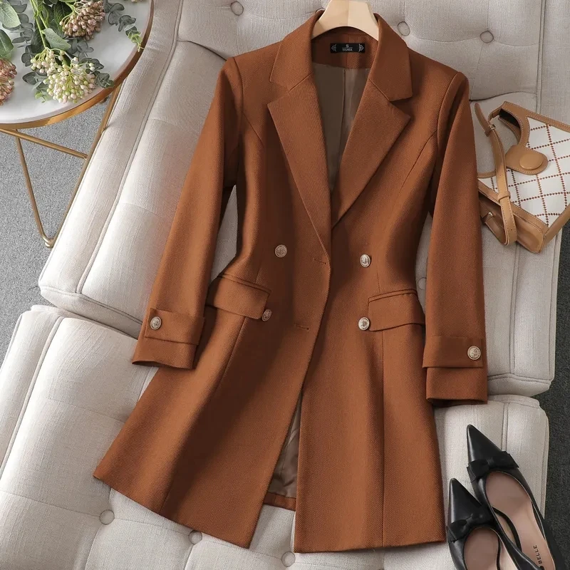 Women Formal Wear Business - Herbst Winter Jacke Frauen Lange Blazer