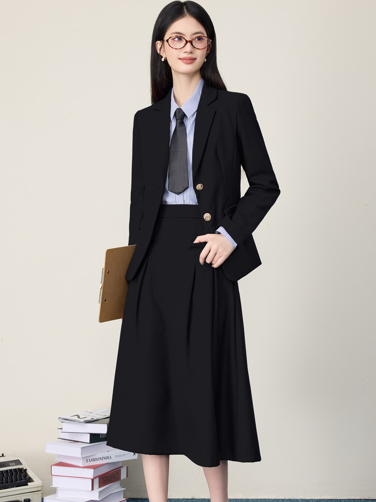 Women'S Formal Wear Petite - Schwarzes Anzugrock-Set für Damen, Frühling und