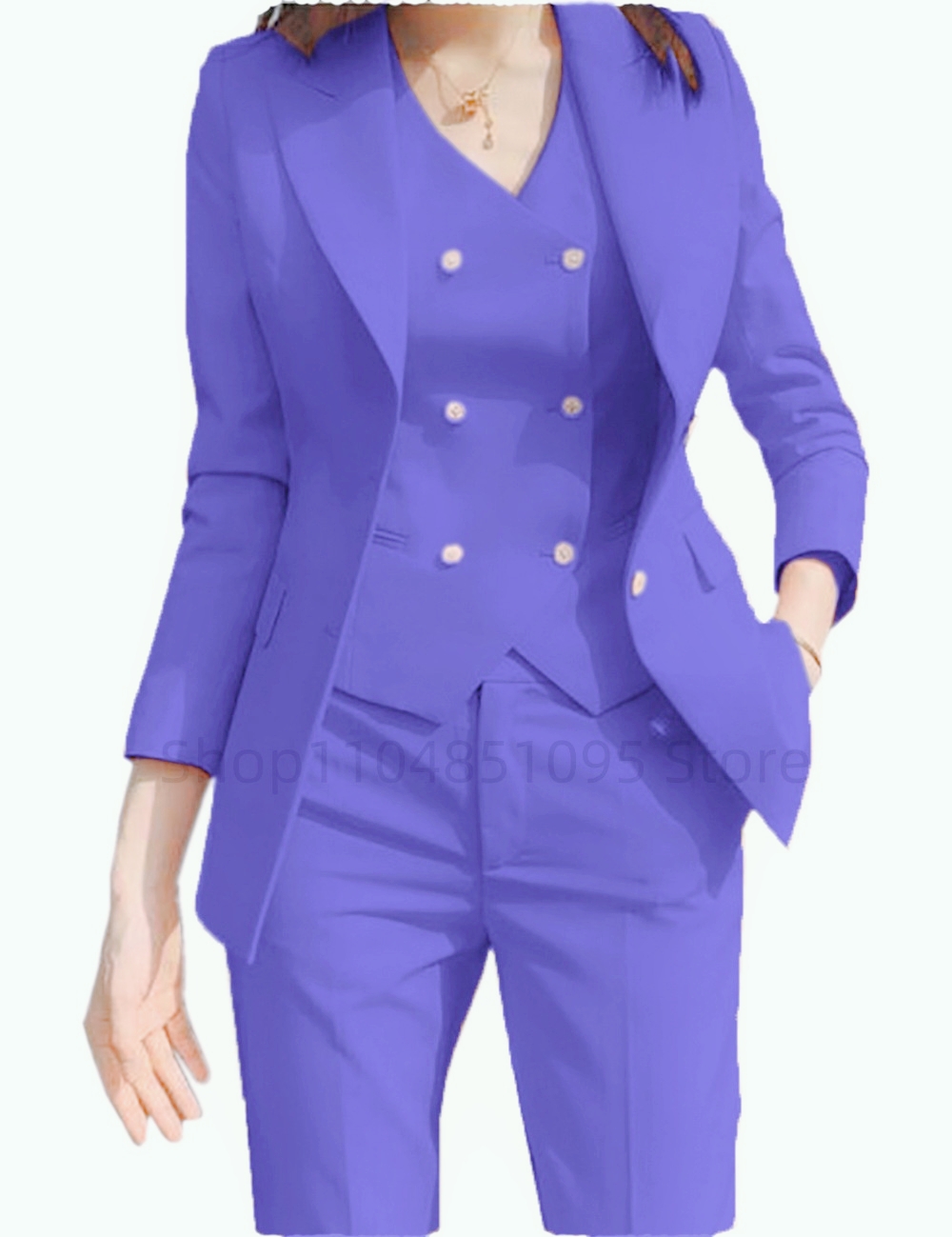 Women Formal Wear Business - Herbst-Outfits Anzugjacke Dreiteilige Sets für Damen