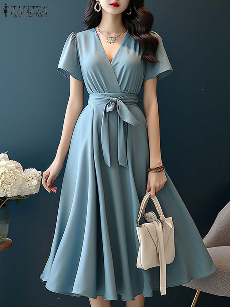 Zanzea 2024 elegante Kurzarm A – Women Formal Wear Zara Bewertung und Preis
