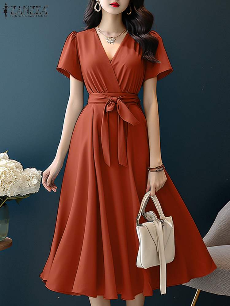 Zanzea 2024 elegante Kurzarm A – Women Formal Wear Zara Bewertung und Preis