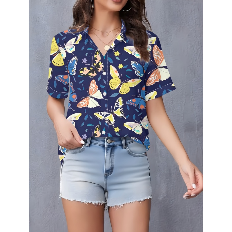 Damen Bluse mit Schmetterlings – Women Formal Wear Stitching Bewertung und Preis