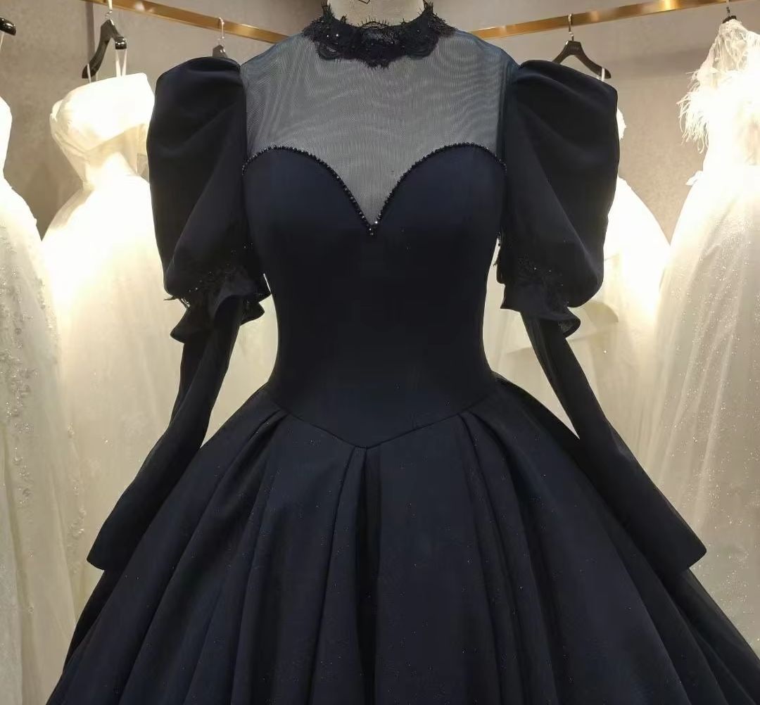 Gotisches schwarzes Hochzeitsk – Women'S Gothic Formal Wear Bewertung und Preis