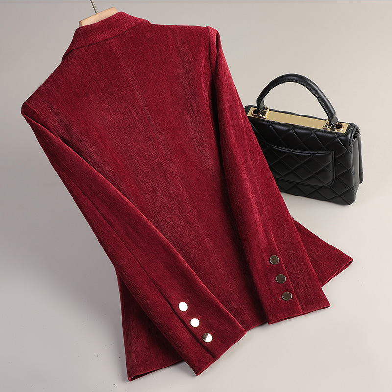 Gelbgoldener Samt-Blazer für D – Women Formal Wear Business Bewertung und Preis
