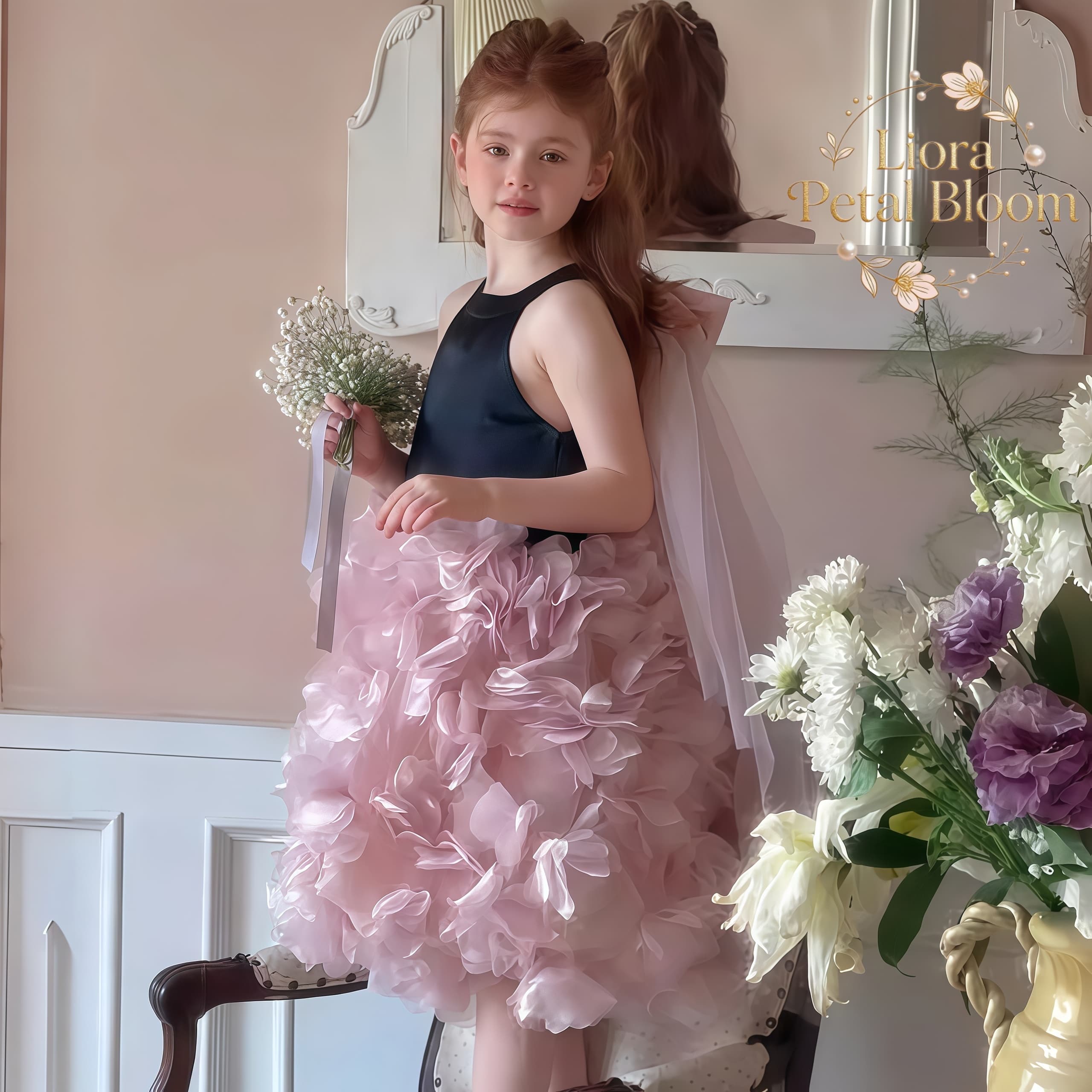 Schwarzes Blumen-Tüllkleid für – Women Formal Wear Black Bewertung und Preis