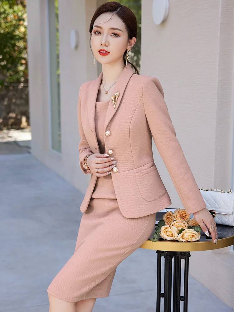 Hochwertige Stoff-Kleideranzüg – Women Formal Wear Stitching Bewertung und Preis
