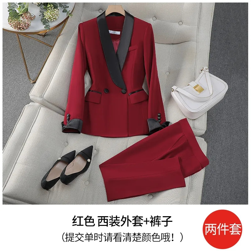 Eleganter rot-schwarzer Damen- – Women Formal Wear With Black Blazer Bewertung und Preis
