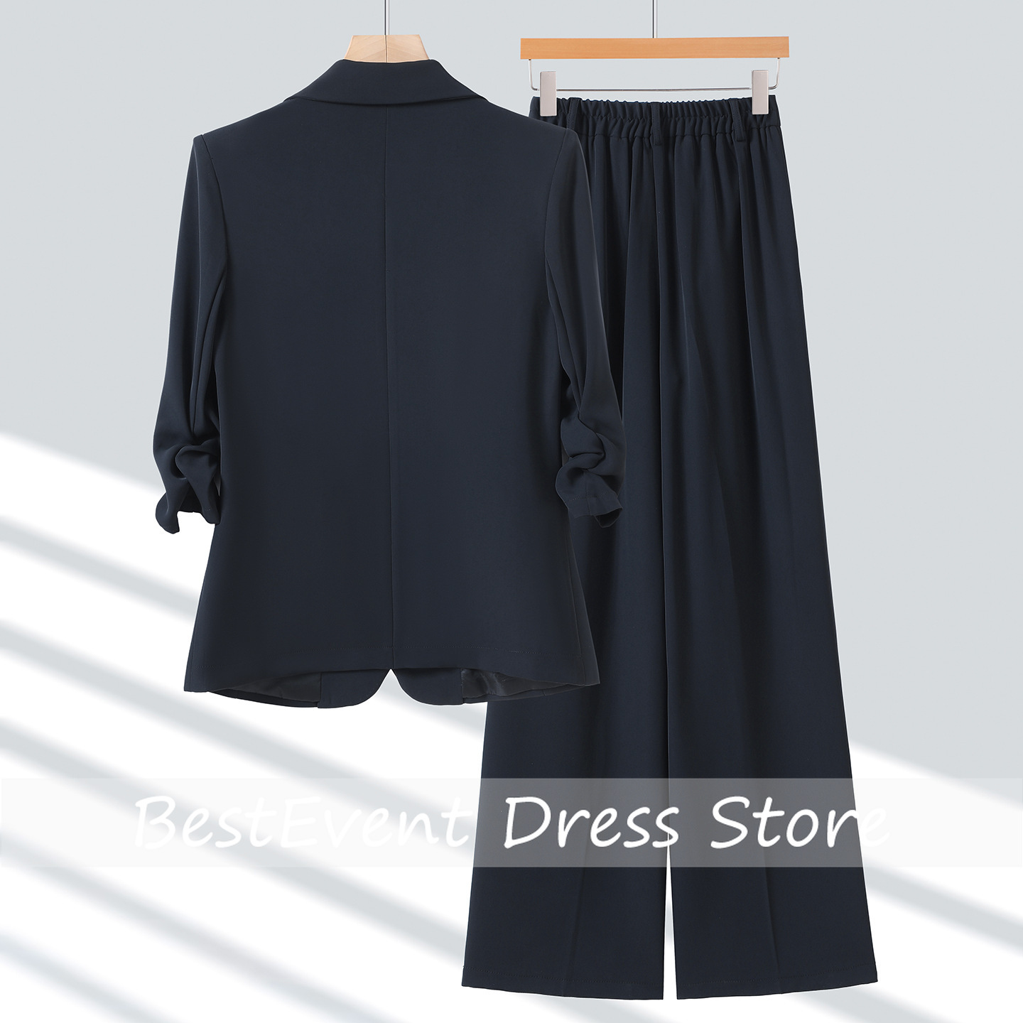 Hellblaues Damen-Hosenanzug-Se – Blazer Set Women Formal Bewertung und Preis